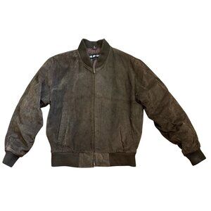 Wear Me Out Men's Bomber Jacket M Green Suede Grandpa Academia Moto Streetwear